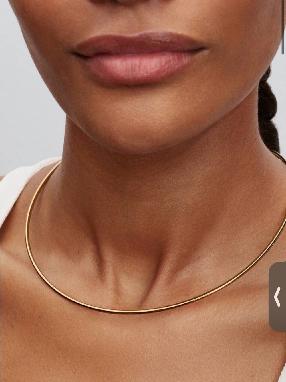 Pandora Tubular Choker Necklace - Polished Gold Finish